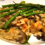 خوراک میگو زعفرانی با طعم خوش قارچ