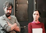 شهاب حسینی و ترانه علیدوستی در پشت صحنه فيلم اصغر فرهادی