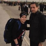 مجری تلویزیون و فرزندش در راه کربلا+عکس