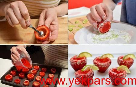 طرز تهیه ژله توت فرنگی,درست کردن دسر توت فرنگی