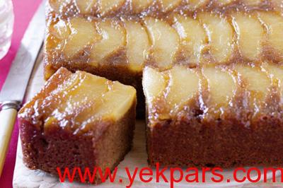 طرز تهیه کیک گلابی و زنجبیل,درست کردن کیک گلابی و زنجبیل