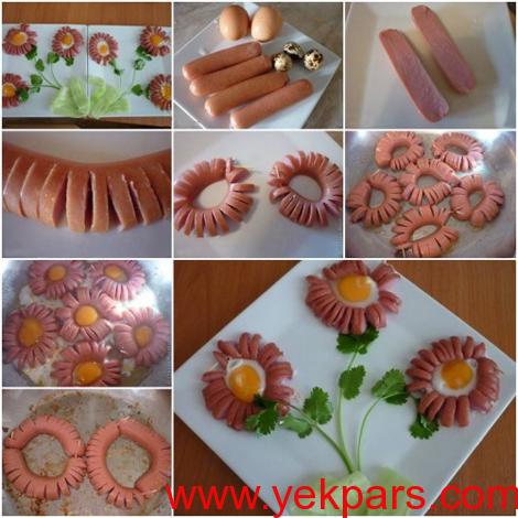 پخت املت به شکل آفتابگردان,طرز تهیه املت به شکل آفتابگردان