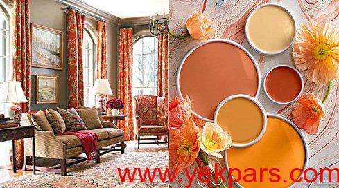 ترکیب رنگ های مناسب اتاق نشیمن,ترکیب رنگ های تابستانی اتاق نشیمن