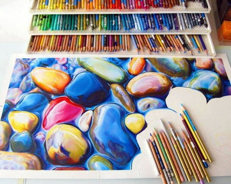 نقاشی شگفت انگیز با مدادهای رنگی