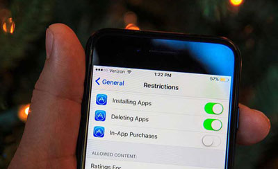 فعال کردن محدودیت‌های iOS , آیپد