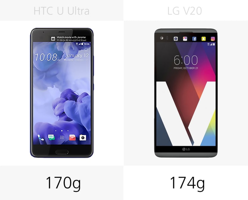 مقایسه گوشی LG V20 با HTC U Ultra  / در حال کار