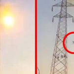 لحظه وحشتناک برق گرفتگی و سقوط مردی از دکل برق/فیلم (+ ۱۸)