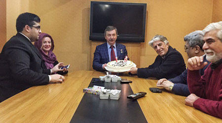 ملاقات بازیگران ایرانی با فضانورد روسی و همسرش+عکس