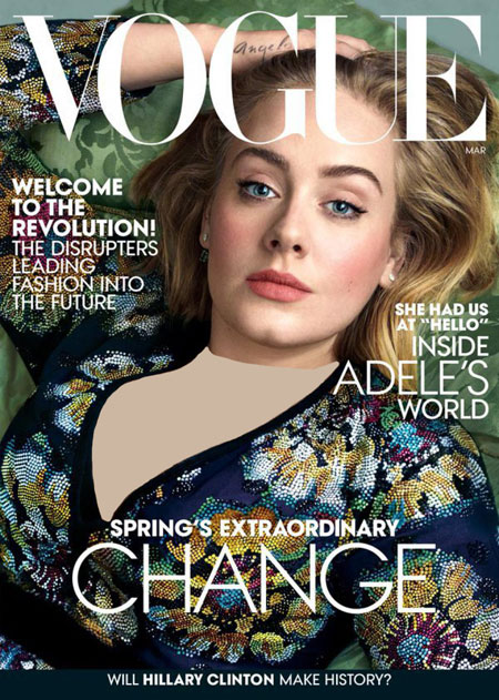 عکس های جدید ادل ADELE روی مجله ووگ VOGUE