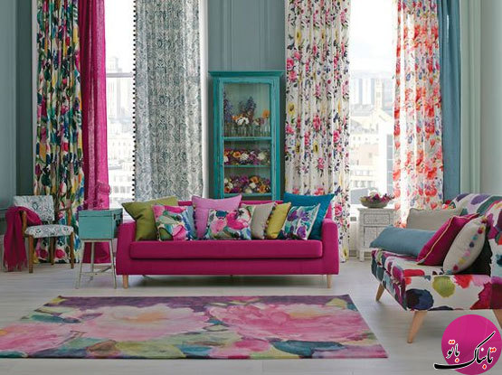 زیبایی ترکیب رنگها در اتاق نشیمن